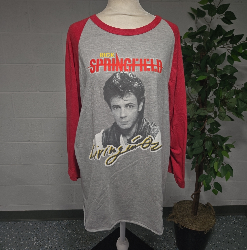 Retro 80s Rick Springfield Living In Oz 1983 Concert Tshirt Large Vintage Style